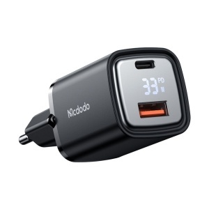Incarcator Retea, McDodo 1701, 1x USB-A, 1x USB-C, Fast Charge, Display Digital, 33W, Negru - Img 2