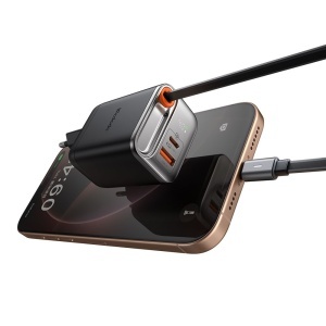 Incarcator Retea, McDodo 4281, 1x USB-C Retractabil, 1x USB-C, 1x USB-A, Fast Charge, Display Digital, 40W, Negru - Img 4