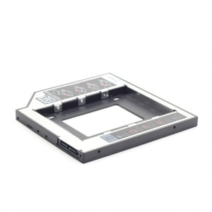 RACK intern GEMBIRD, tip caddy 12.7mm, 5.25 inch la 2.5 inch, S-ATA, interfata PC S-ATA, metal, negru, "MF-95-02"