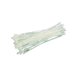 Set 100 x Coliere Basekit, Coliere Plastic 2.5 x 100mm, Alb