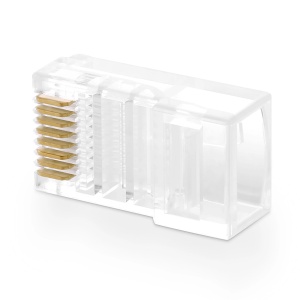 Set 100x Conectori, Ugreen NW110, RJ45 8P8C, UTP Cat5, Cat5e, Transparent - Img 3