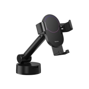 Suport Auto Antigravitational cu Fixare prin Suctiune, Baseus, Telescopic, Rotire 360 Grade, Negru - Img 1