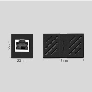 Adaptor Ethernet Ugreen NW114, RJ45 Mama la RJ45 Mama, Cat.7, 10 Gbps, Negru, 20390 - Img 3