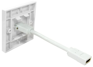 Adaptor HDMI Mama-Mama Basekit cu Panou, Cablu 16cm, Alb - Img 2