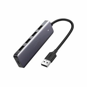 Adaptor Hub Multiport 5 in 1 Ugreen CM219 50985, USB la 4x USB 3.0, 1x Input USB-C PD 5V 2A, Space Gray - Img 1