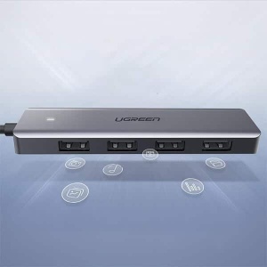 Adaptor Hub Multiport 5 in 1 Ugreen CM219 50985, USB la 4x USB 3.0, 1x Input USB-C PD 5V 2A, Space Gray - Img 5