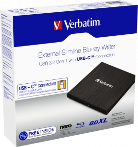 BLU-RAY WRITER VERBATIM USB 3.1 + USB-C "43889" (TIMBRU VERDE 0.8 LEI) - 4