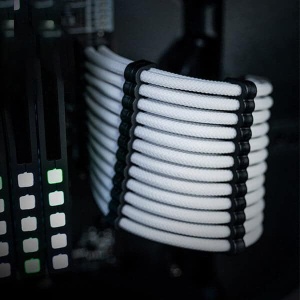 Cablu Alimentare Placa Video, Asiahorse Modding Sleeve, 6+2 Pini, Mesh Textil, 30 cm, 18AWG, White - Img 5