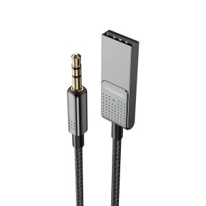 Cablu Audio McDodo, USB la 3,5 mm AUX Jack cu Bluetooth 5.1, 1.7m, Negru