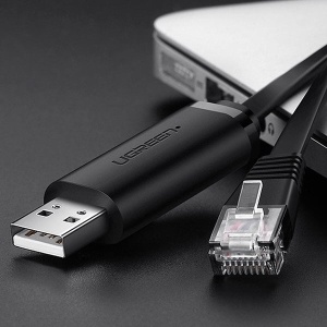 Cablu Consola USB 2.0 (T) la RJ45 Serial (T) LAN, Ugreen CM204, Negru - Img 4