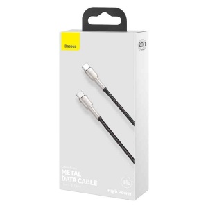 Cablu Date si Incarcare, Baseus CATJK-D01, USB Type-C la USB Type-C, 100W 5A, Mesh, Negru, 2 m - Img 8