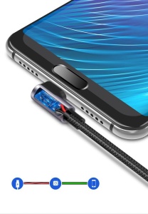 Cablu Date si Incarcare Ugreen 90° USB Type C, 3A Fast Charge, Negru + Gri - 1/2 m - Img 6