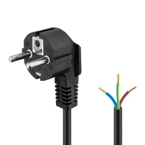 Cablu de Alimentare Schuko CEE 7/7 (T) la Fir Liber, Basekit, 230V 16A, Negru - Img 2
