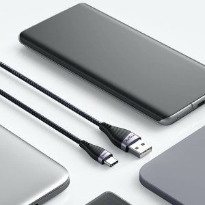 Cablu de Date TopK AN15, USB la USB Type-C, 60W, Negru, 1/2 m - Img 4