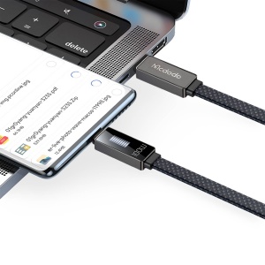 Cablu de Date USB-C Tata la USB-C Tata, McDodo 4470, 100W, Display LED, Fast Charging, Power Delivery, Flat, 1.2m, Negru - Img 5