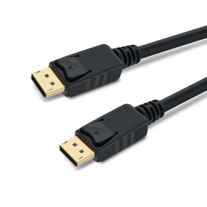 Cablu Displayport Tata la Displayport Tata Basekit, 4k@60Hz, Dublu Ecranat, Conectori Auriti, Negru, 2/3 m
