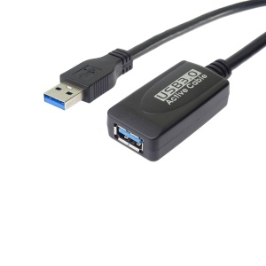 Cablu Extender Activ USB-A Tata la USB-A Mama si Incarcator, Basekit, Negru, 5m - Img 2