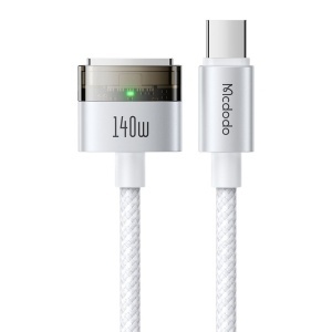Cablu Magnetic USB-C Tata la MagSafe 3, McDodo 2071, 140W, Indicator LED, 2m, Alb