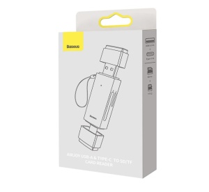 CARD READER extern Baseus Lite,interfata USB 3.0/USB Type-C,citeste/scrie:SD,microSD viteza pana la 480Mbps,suporta carduri maxim 512GB,metalic,gri "WKQX060113" -6932172608200 - 4