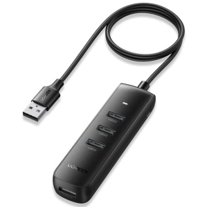 HUB extern Ugreen, "CM416" porturi USB: USB 3.0 x 4, conectare prin USB, material ABS, port micro USB 5V, lungime 25 cm, negru, "10915"  - 6957303819157 - 1