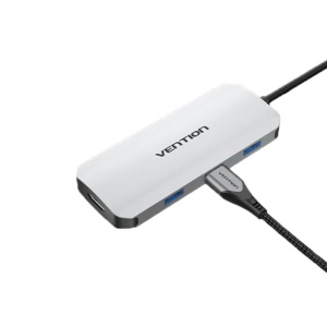 Hub Multiport Usb Type-C, Vention, Docking Station, HDMI 4K, 3 x USB 3.0 5Gbps, PD, SD/TF, Gri - Img 2