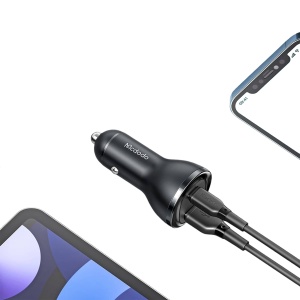 Incarcator Auto 95W, McDodo 5670, 1x USB-A, 1x USB-C, Fast Charge, Smart LED Digital Display, Negru - Img 4