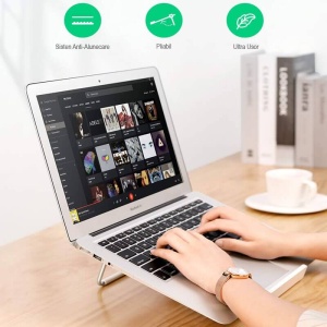 Suport Pliabil pentru Laptop, Ugreen Silver Stand, Aluminiu, Ajustabil pe inaltime, 11-16 inch - Img 6