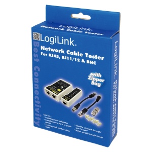 TESTER CABLU RETEA LOGILINK, pt. cablu UTP, FTP, coaxial, conector RJ45, RJ11, RJ12, BNC, "WZ0015"  - 3