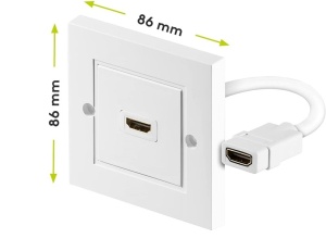 Adaptor HDMI Mama-Mama Basekit cu Panou, Cablu 16cm, Alb - Img 3
