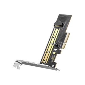 Adaptor SSD M.2 NVMe la PCI-E 3.0 X4, Fixare pe Carcasa, Negru