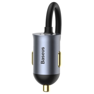 Baseus CCBT-A0G Incarcator Auto 120W Hub Extension, Fast Charge, 2x USB-C 30W, 2x USB-A 30W, Cablu 1.5m, Negru - Img 2