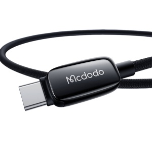 Cablu de Date USB-A Tata la USB-C Tata, McDodo 0020, 6A, Indicator LED, Ajustare Automata a Intensitatii, 1.2m, Negru - Img 2