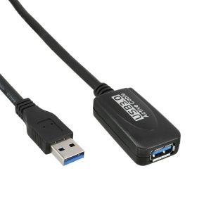 Cablu Extender Activ USB-A Tata la USB-A Mama si Incarcator, Basekit, Negru, 5m - Img 3