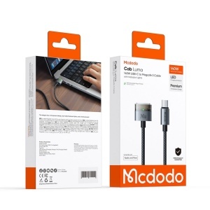 Cablu Magnetic USB-C Tata la MagSafe 3, McDodo 2070, 140W, Indicator LED, 2m, Negru - Img 5