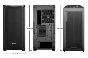 CARCASA be quiet! "SHADOW BASE 800", Middle Tower, ATX, fara sursa, 3xfan,USB 3.2 gen 1x2,USB Type-C x 1,audio+mic,PSU shroud, 7 sloturi expansiune, iluminare , negru, "BGW60"  - 2