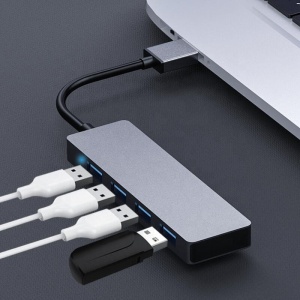 Hub Multiport 4 in 1, Basekit USH253, USB 3.0 la 4 x USB 3.0, Aluminium, Space Gray - Img 3