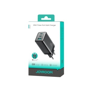 Incarcator Retea, Joyroom, 65W, 2x USB Type-C, 1x USB-A + Cablu USB-C la USB-C, 100W, 1.2m, Negru - Img 7