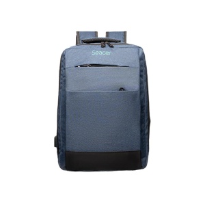 Rucsac Laptop 17 inch, Spacer, Compariment Calatorii, Buzunare Frontale, Strap Troler, Impermeabil, Albastru - Img 6