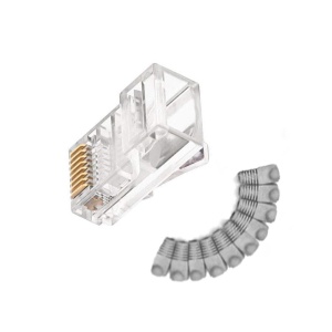 Set 10x Conectori RJ45 cu Manson Protectie, Alb - Img 1
