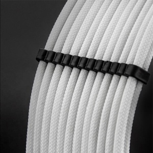 Set Prelungire Cabluri Sursa ATX, Asiahorse Modding Sleeve, Kit Extender, Mesh Textil, 30 cm, 18AWG, Alb - Img 5