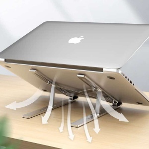 Stand Laptop Tableta, Tech-Protect, Pliabil, Dimensiuni Reduse, Aluminiu, Silver - Img 4