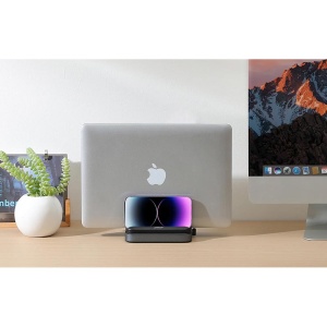 Suport Vertical Portabil pentru Laptop 10-40 mm Grosime, Joyroom, Alb - Img 2