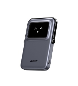 Baterie Externa Wireless 5000mAh, 18W, Ugreen PB571, 1x USB-C, PD3.0, Afisaj Digital, Suport, Space Gray