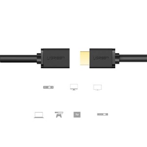 Cablu Adaptor HDMI Mama - HDMI Tata, Ugreen HD107, 4K @60Hz, 30AWG, Negru, 0.5/1/2 m - Img 4