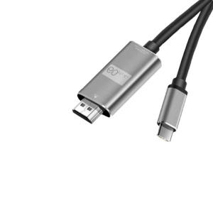 Cablu Adaptor USB Type-C la HDMI, Basekit USH147, Rezolutie 4K@60Hz, Lungime 1.8m, Negru - Img 2