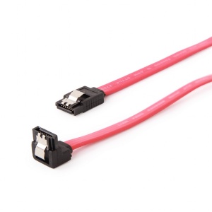 CABLU date GEMBIRD, S-ATA 3 (T) la S-ATA 3 (T) in unghi drept, metal clips, 50cm, "CC-SATAM-DATA90"