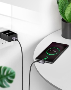 Cablu Date si Incarcare Ugreen 90° USB Type C, 3A Fast Charge, Negru + Gri - 1/2 m - Img 8