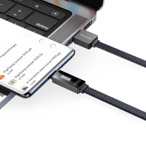 Cablu de Date USB-A Tata la USB-C Tata, McDodo 4980, 6A, Display LED, Fast Charging, Flat, 1.2m, Negru - Img 5