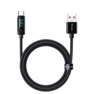 Cablu de Date USB-A Tata la USB-C Tata, McDodo 8690, 100W, Display Digital, 1.2m, Negru - Img 4