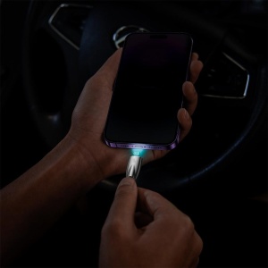 Cablu de Date USB Type-C la Lightning, Baseus, 480 Mbps, Power Delivery 20W, Mesh Nylon, 2m, Negru - Img 5